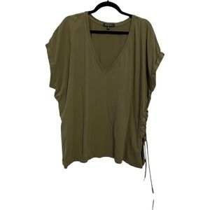 REBEL WILSON x ANGELS Olive Side Lace-Up Corset V-Neck Tee Top‎ 3x